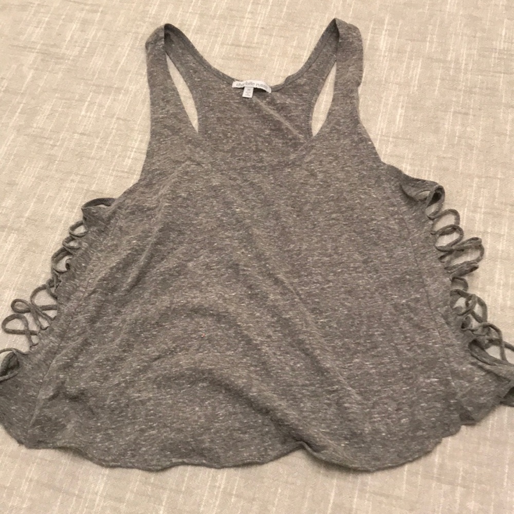 Charlotte Russe Racerback Cutout Crop Tank